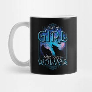 Cute Just A Girl Who Loves Wolves Lone Wolf Mug